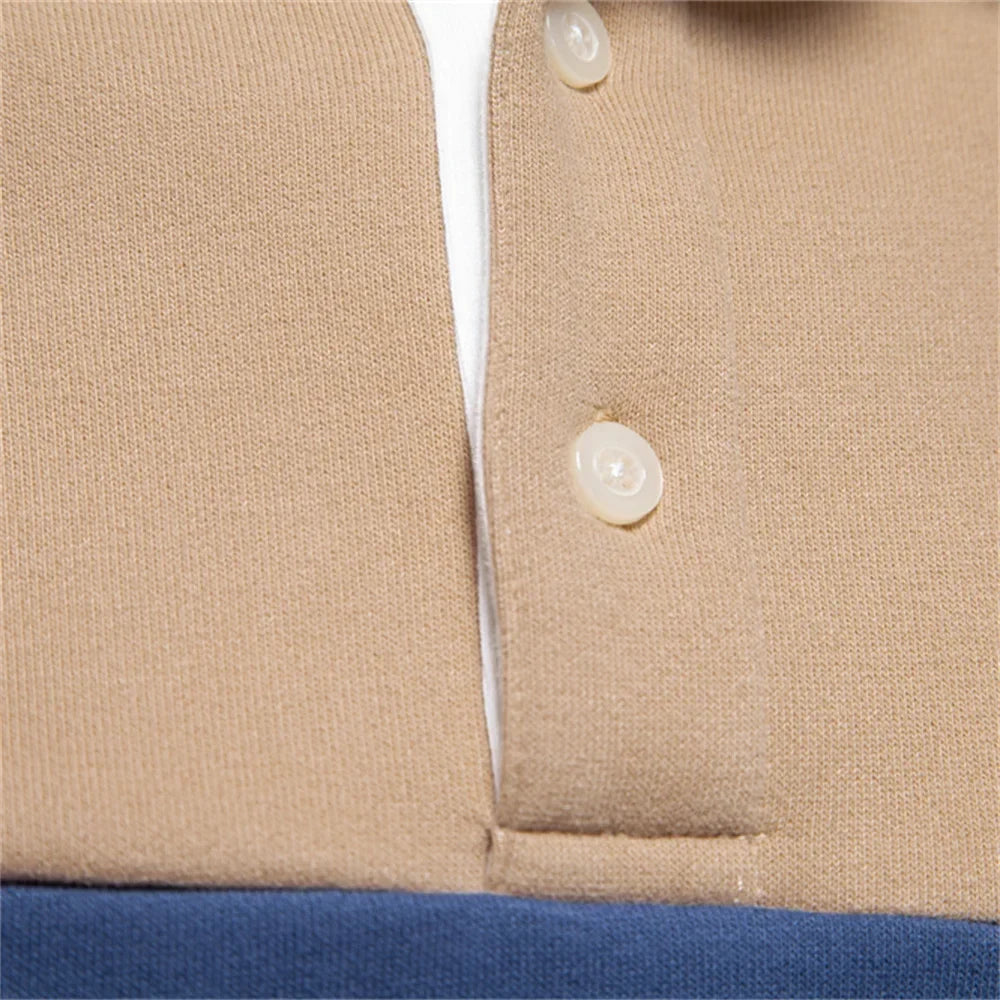 Men's Color Block Polo Sweater