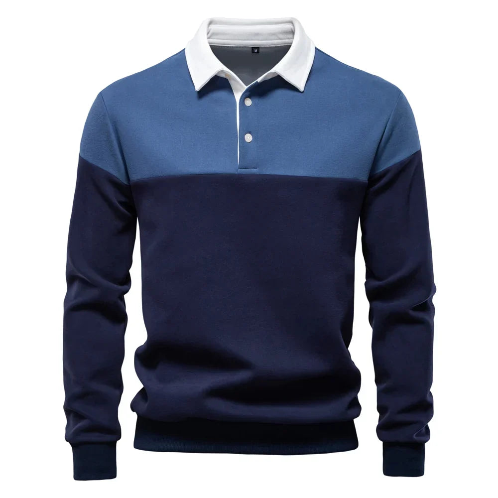 Men's Color Block Polo Sweater