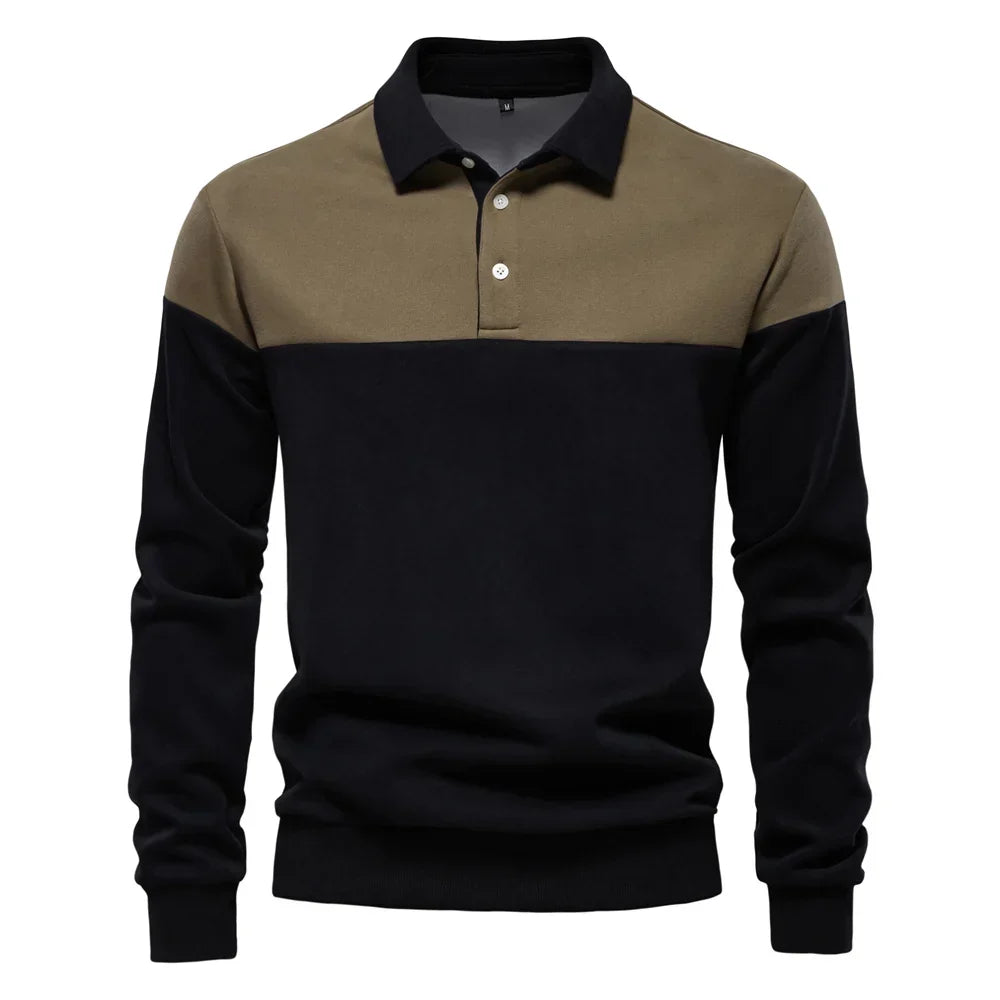 Men's Color Block Polo Sweater