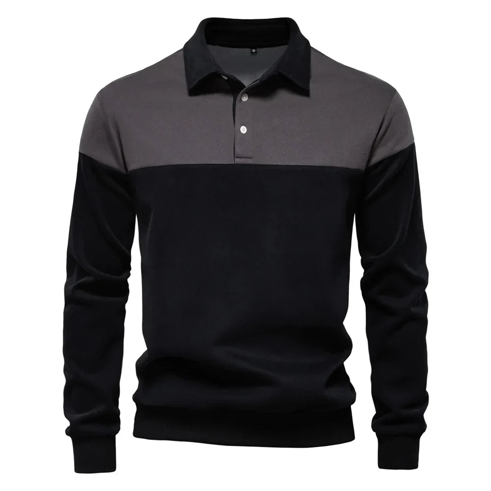 Men's Color Block Polo Sweater