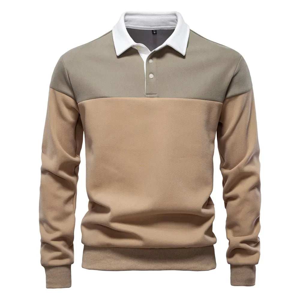 Men's Color Block Polo Sweater