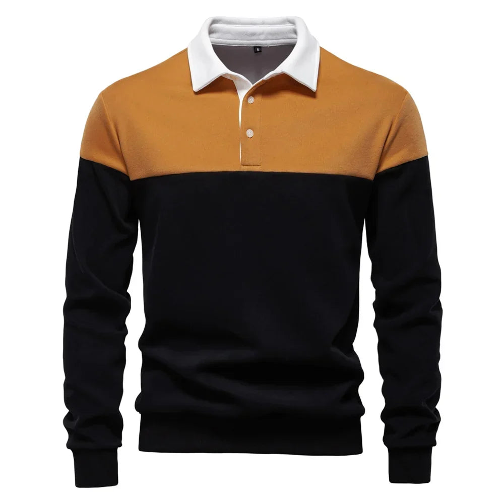 Men's Color Block Polo Sweater