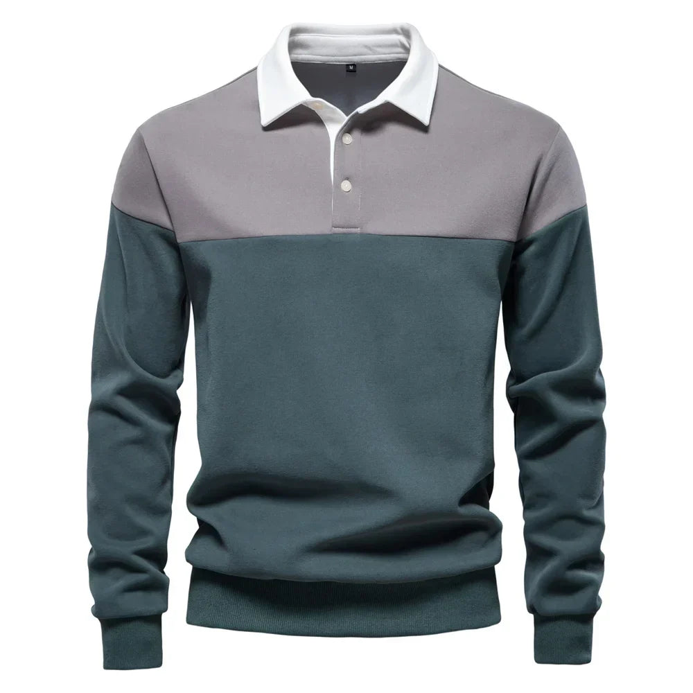 Men's Color Block Polo Sweater