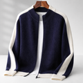 Men's Color Block Zip-Up Cardigan