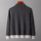 Men's Color Block Zip-Up Cardigan