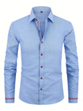 Men's Contrast Button Dress Shirt