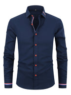 Men's Contrast Button Dress Shirt