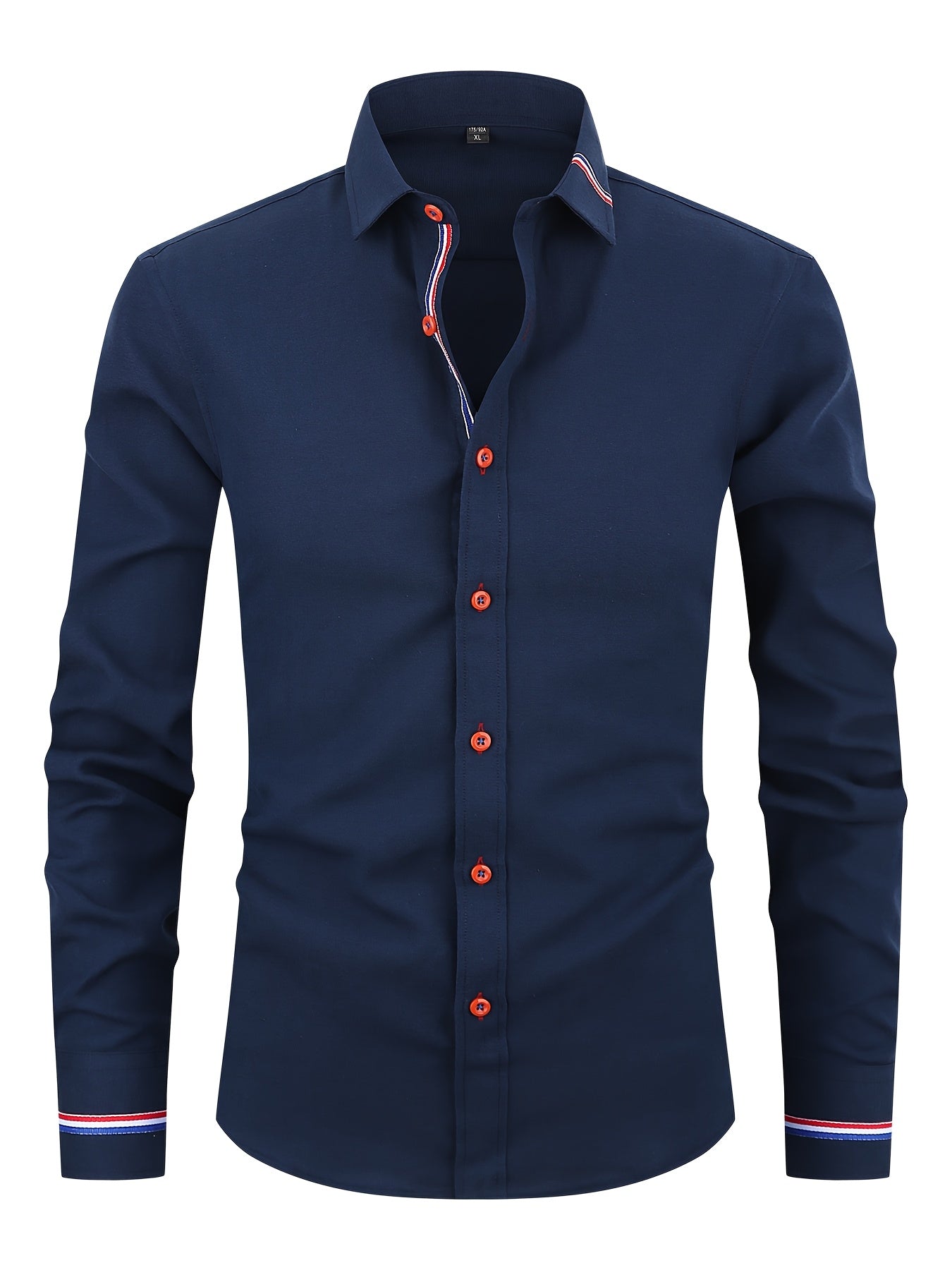 Men's Contrast Button Dress Shirt