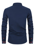 Men's Contrast Button Dress Shirt