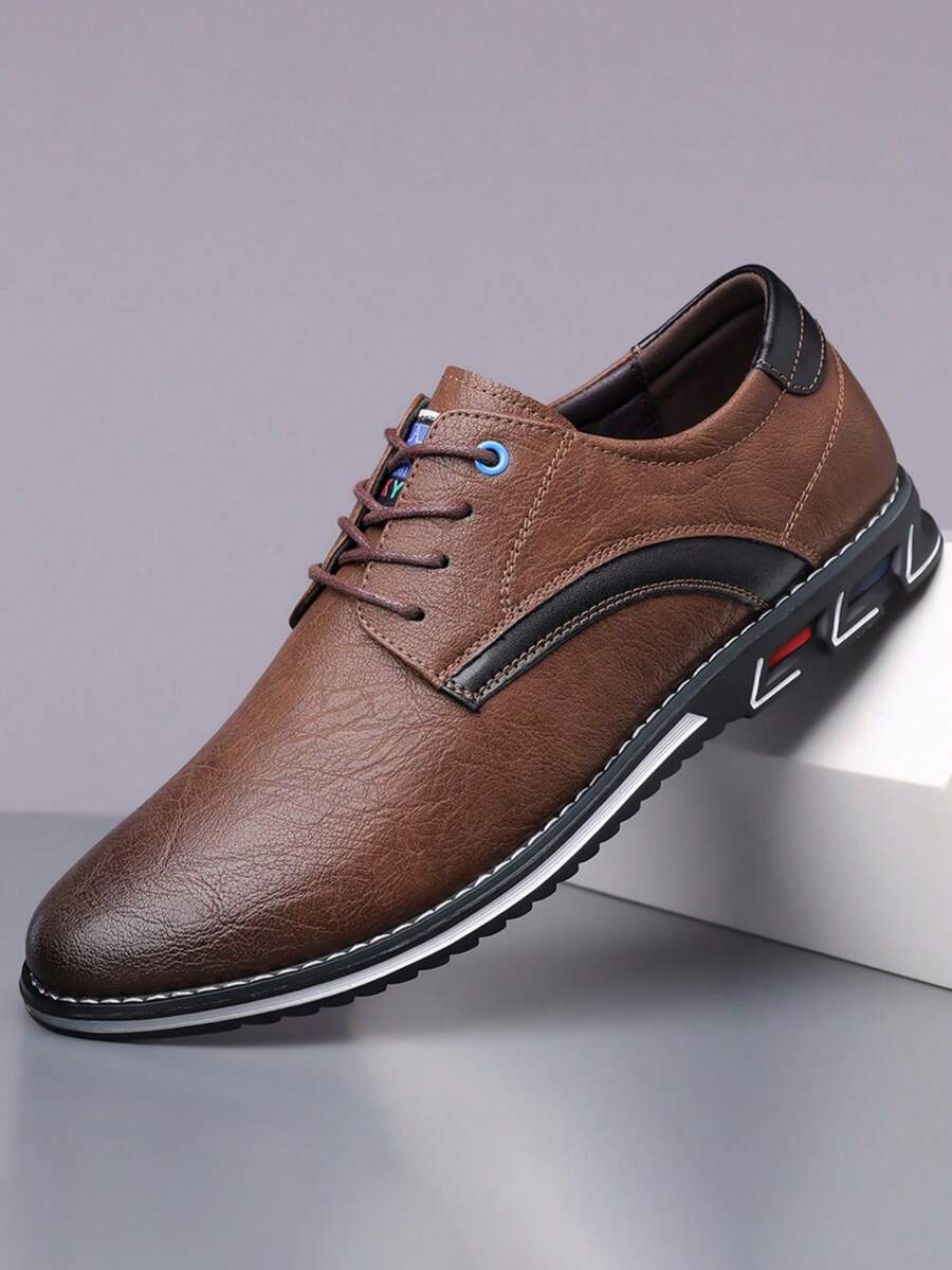 Men's Contrast Lace-Up Shoes