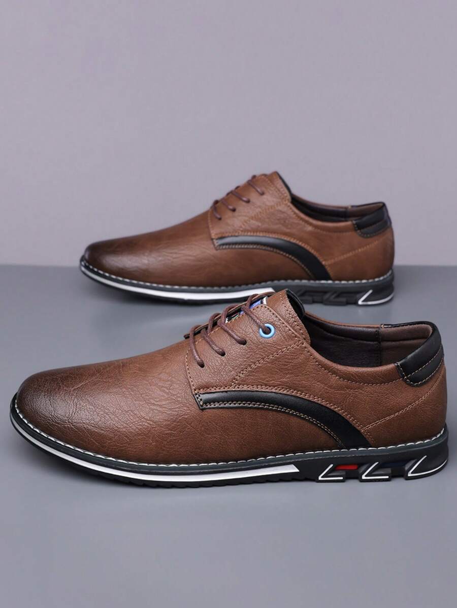 Men's Contrast Lace-Up Shoes