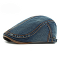 Men's Contrast Stitch Flat Cap