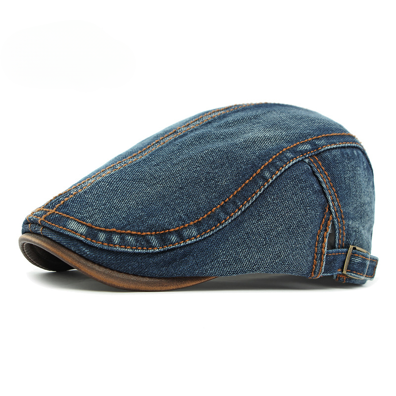 Men's Contrast Stitch Flat Cap
