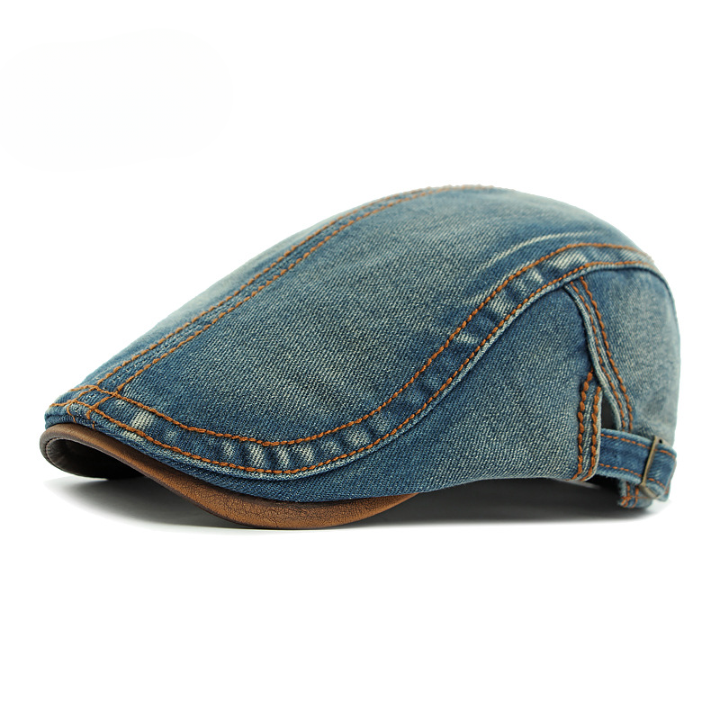 Men's Contrast Stitch Flat Cap