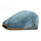Men's Contrast Stitch Flat Cap