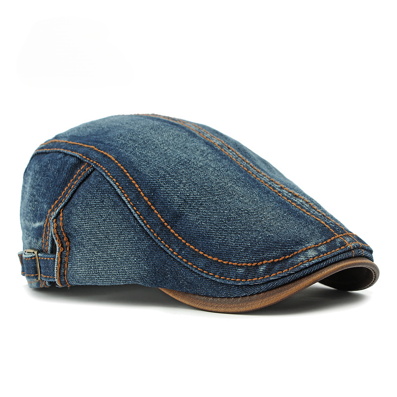 Men's Contrast Stitch Flat Cap