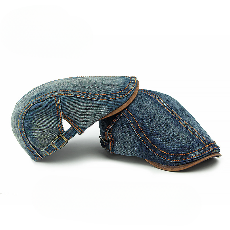 Men's Contrast Stitch Flat Cap