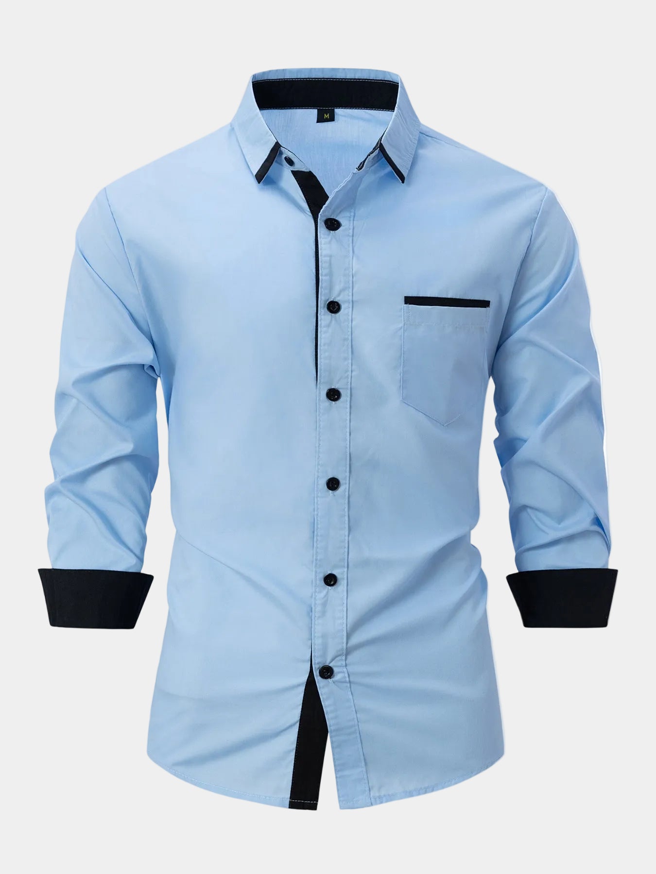 Men's Contrast Trim Button-Up Shirt