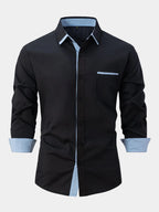 Men's Contrast Trim Button-Up Shirt