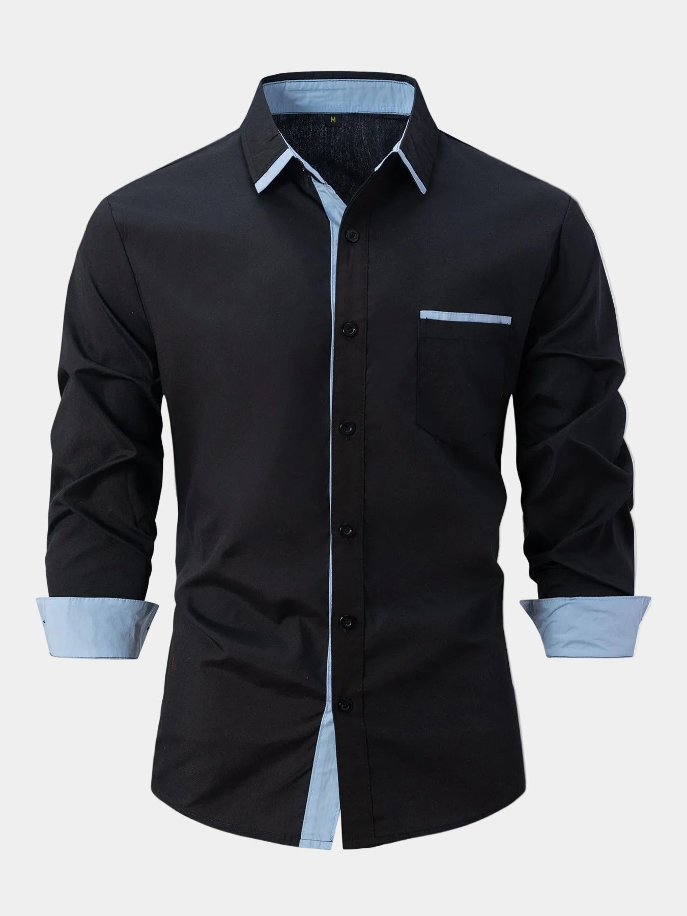 Men's Contrast Trim Button-Up Shirt