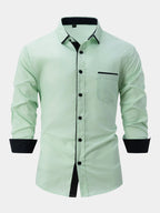 Men's Contrast Trim Button-Up Shirt