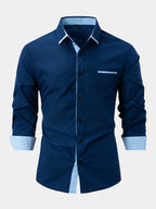 Men's Contrast Trim Button-Up Shirt
