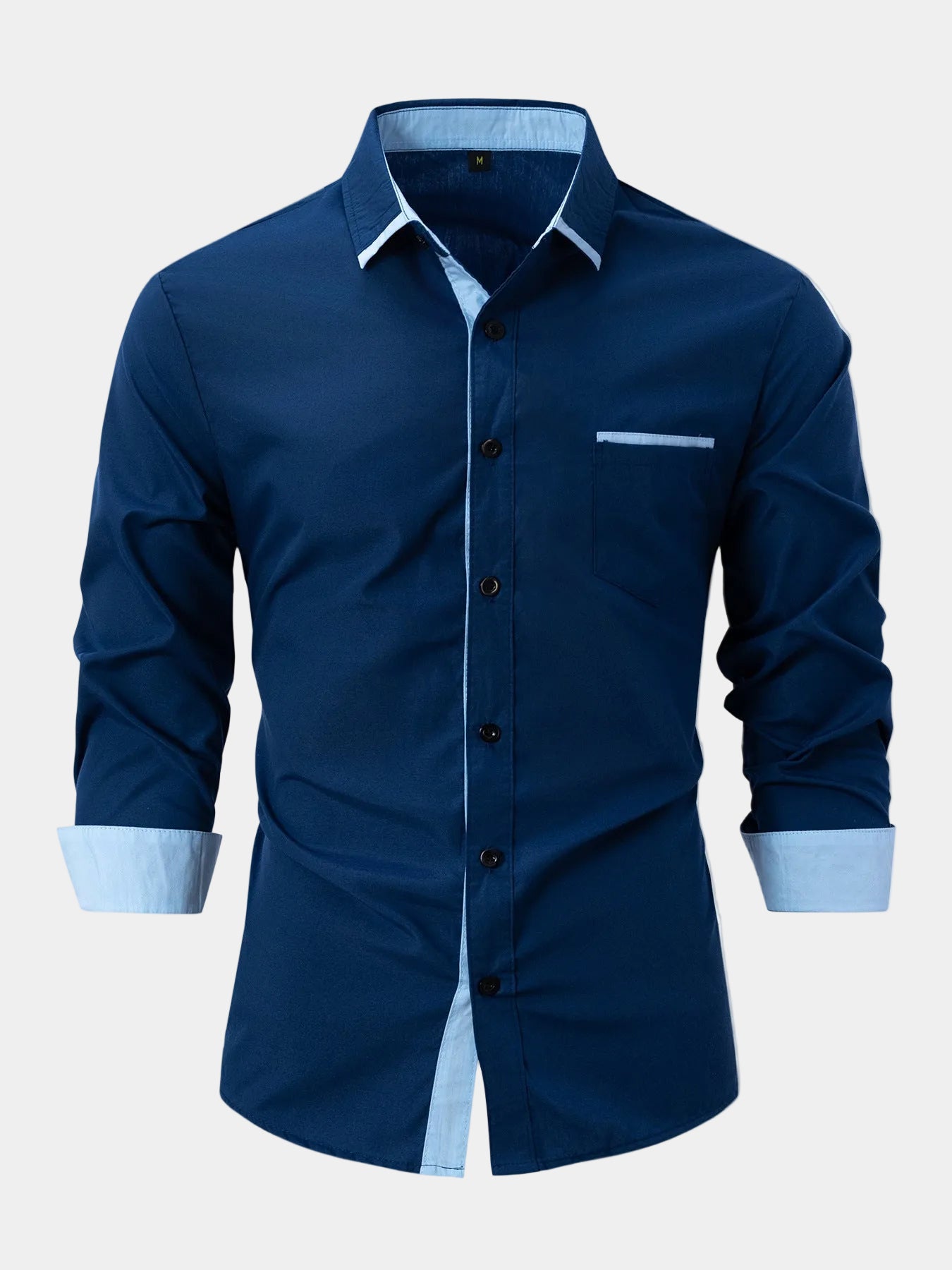 Men's Contrast Trim Button-Up Shirt