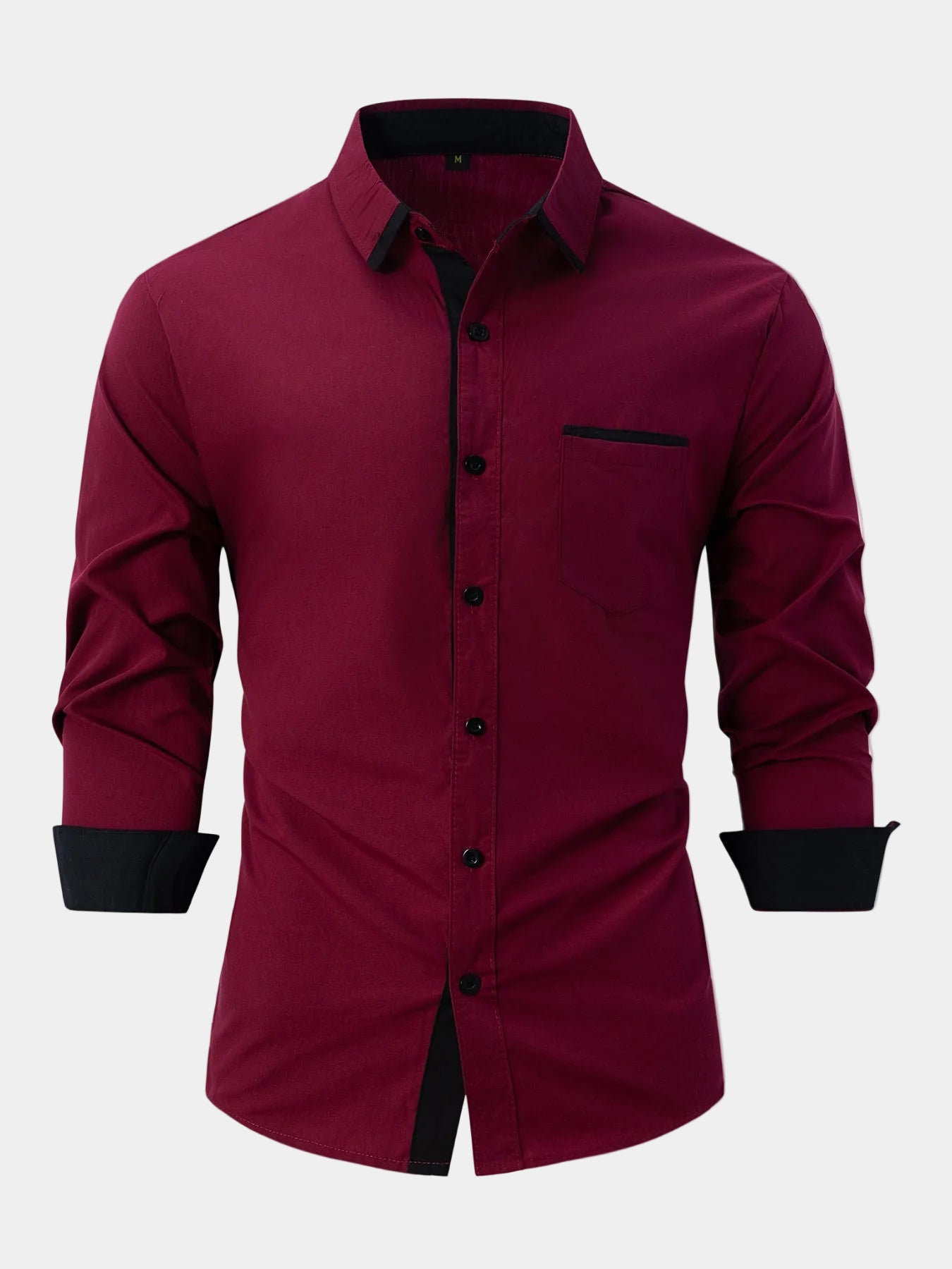 Men's Contrast Trim Button-Up Shirt