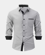 Men's Contrast Trim Button-Up Shirt