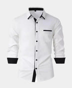 Men's Contrast Trim Button-Up Shirt