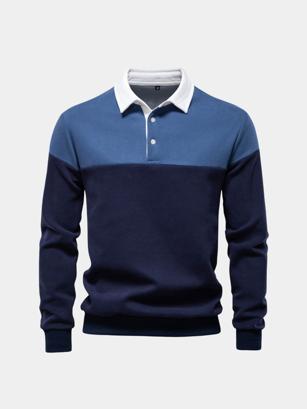 Men's Colorblock Polo Sweater