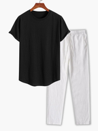 Men's Crew Neck T-Shirt and Drawstring Pants Set