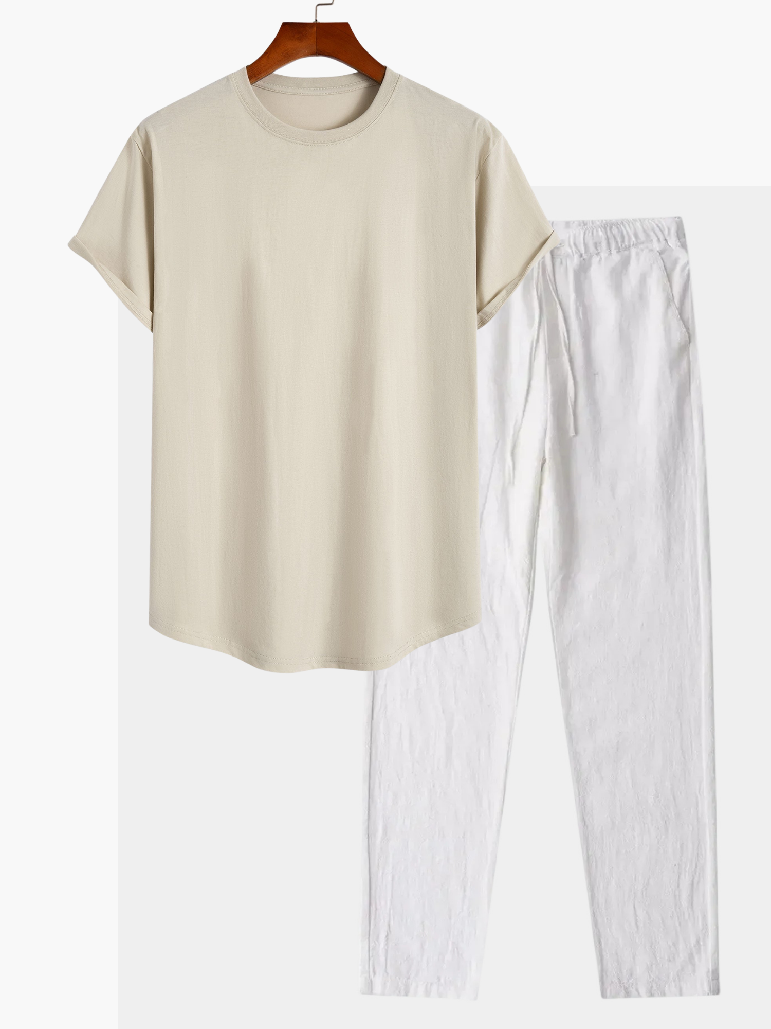 Men's Crew Neck T-Shirt and Drawstring Pants Set
