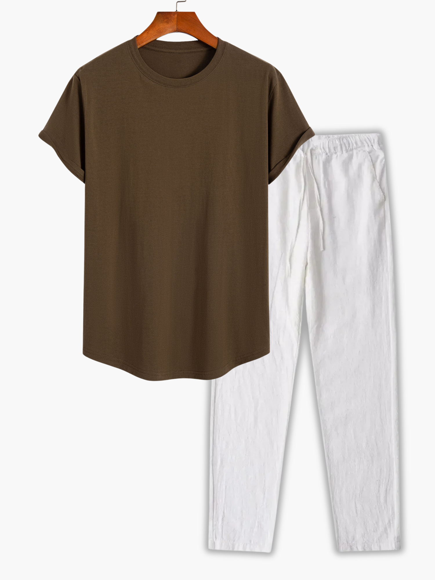 Men's Crew Neck T-Shirt and Drawstring Pants Set