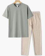 Men's Crew Neck T-Shirt and Pants Set