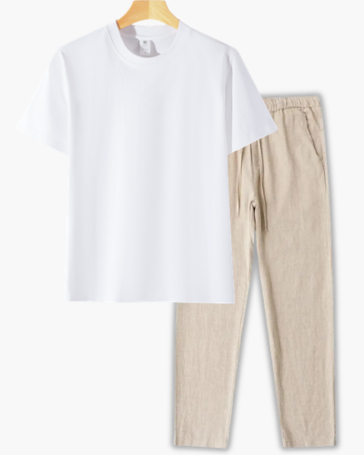 Men's Crew Neck T-Shirt and Pants Set