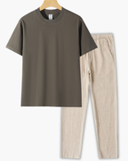 Men's Crew Neck T-Shirt and Pants Set