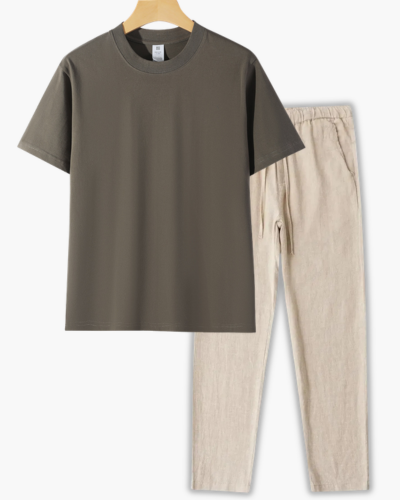 Men's Crew Neck T-Shirt and Pants Set