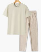Men's Crew Neck T-Shirt and Pants Set