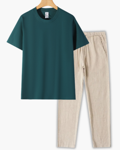 Men's Crew Neck T-Shirt and Pants Set