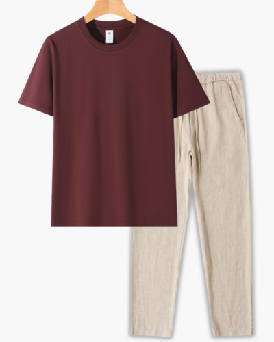 Men's Crew Neck T-Shirt and Pants Set