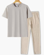 Men's Crew Neck T-Shirt and Pants Set