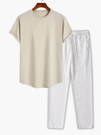 Men's Crew Neck Tee and Tapered Pants Set
