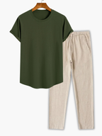 Men's Crewneck T-Shirt and Drawstring Pants Set