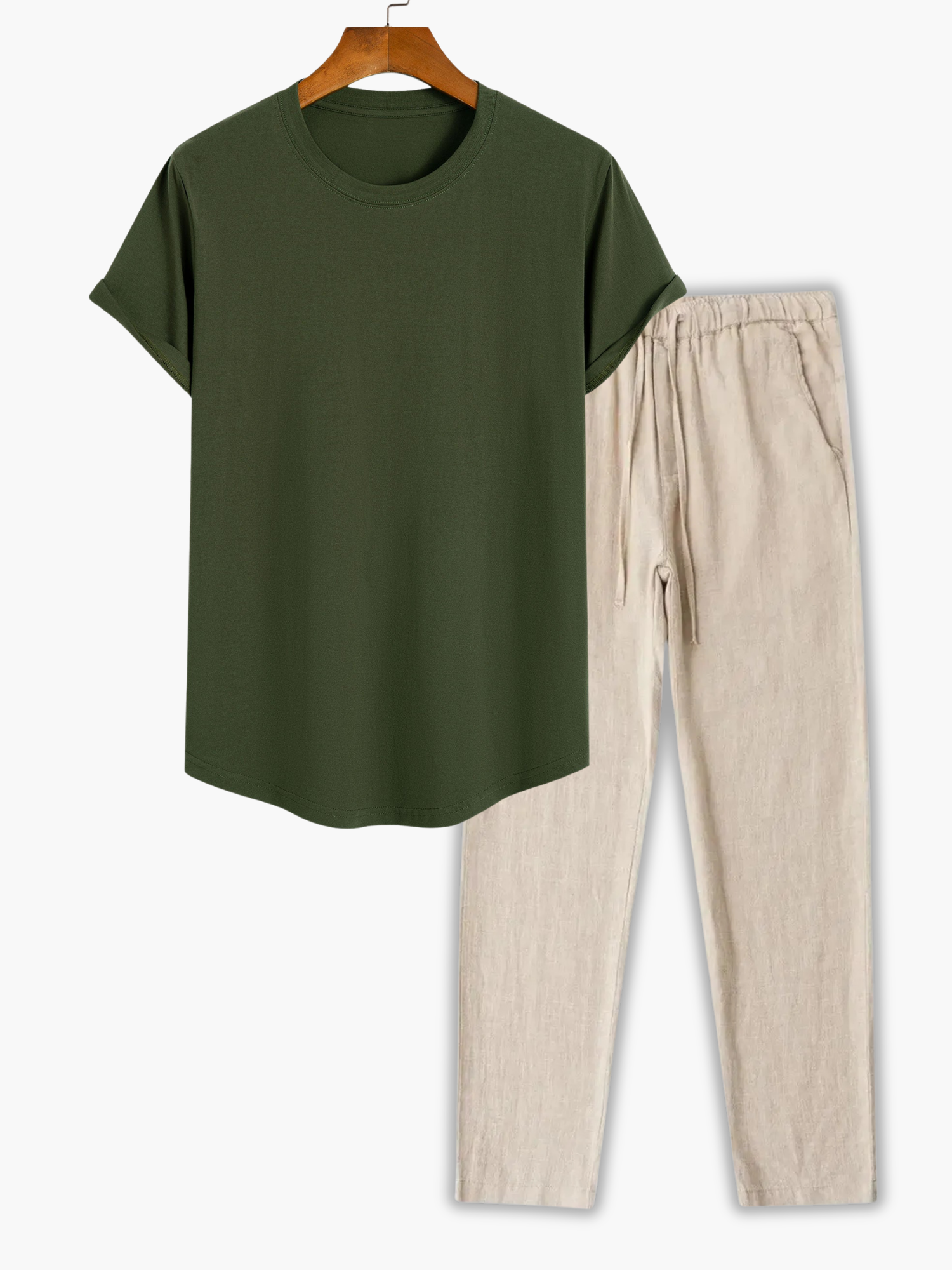 Men's Crewneck T-Shirt and Drawstring Pants Set