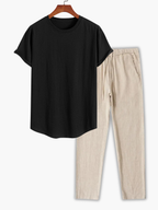 Men's Crewneck T-Shirt and Drawstring Pants Set