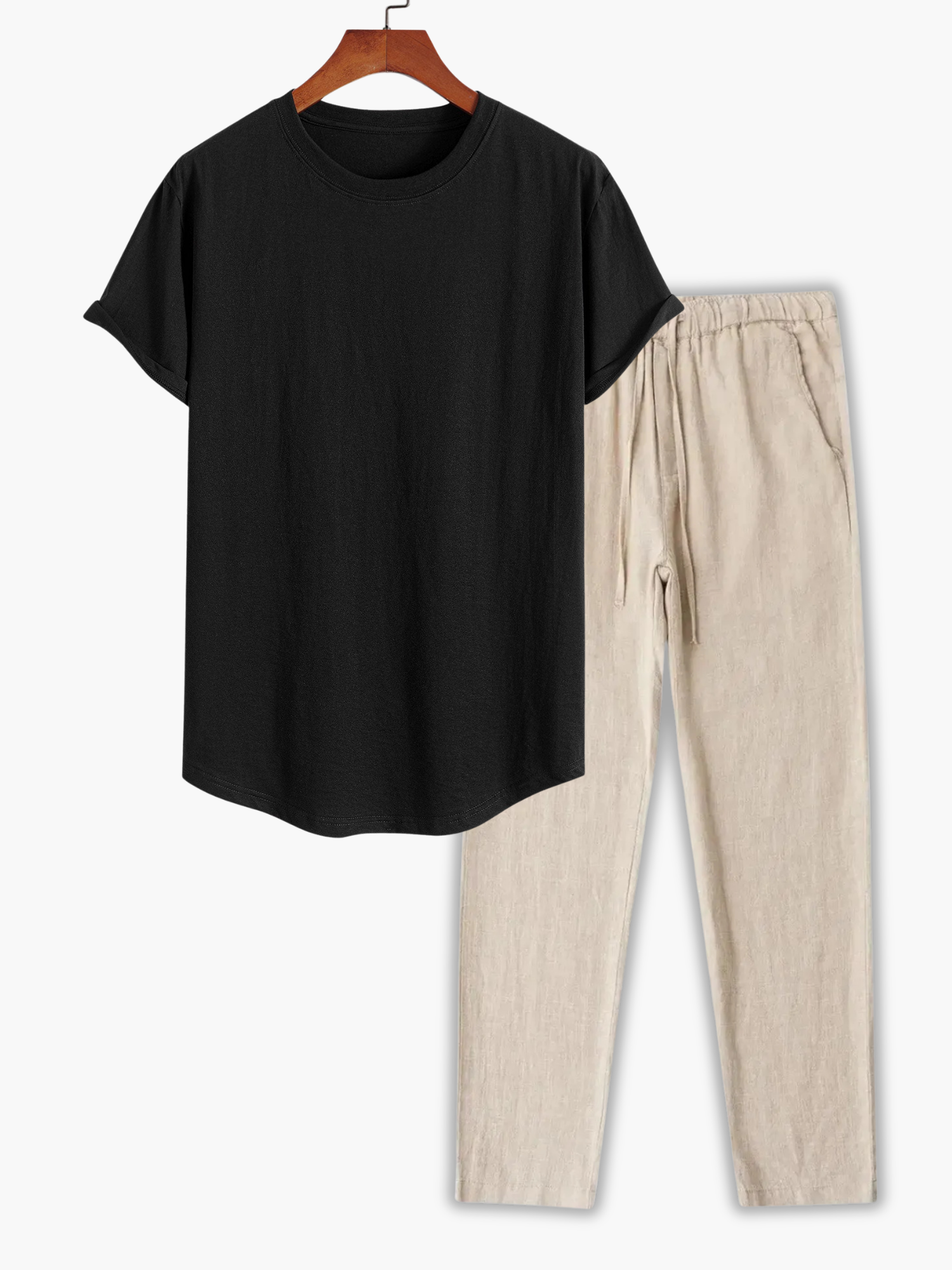 Men's Crewneck T-Shirt and Drawstring Pants Set