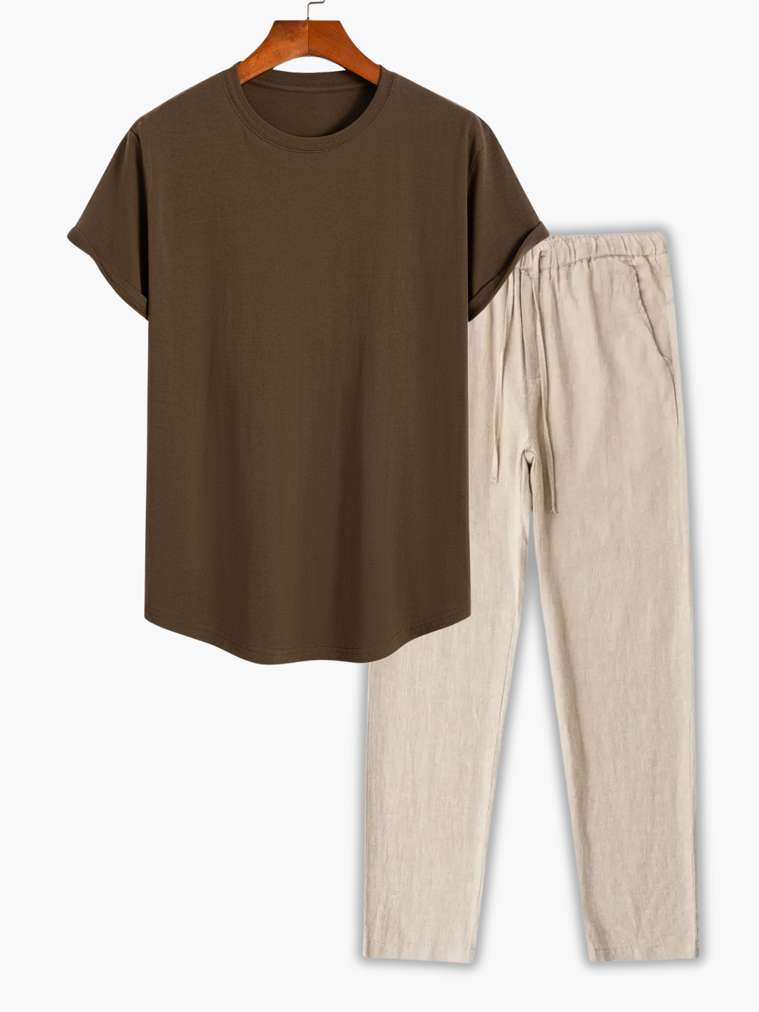 Men's Crewneck T-Shirt and Drawstring Pants Set