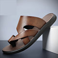 Men's Cross Strap Toe Loop Sandals