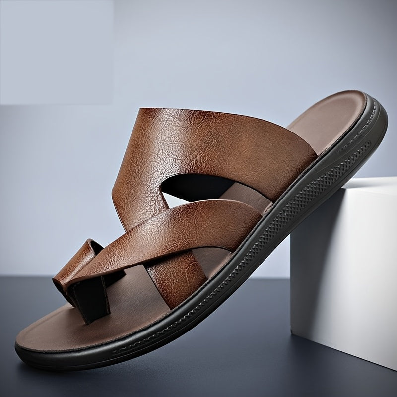 Men's Cross Strap Toe Loop Sandals